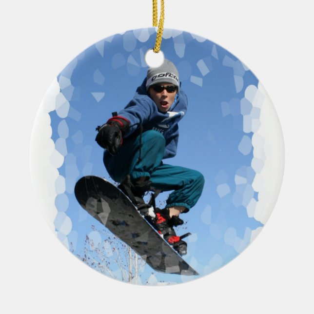 Snowboarder no ornamento da neve (Frente)