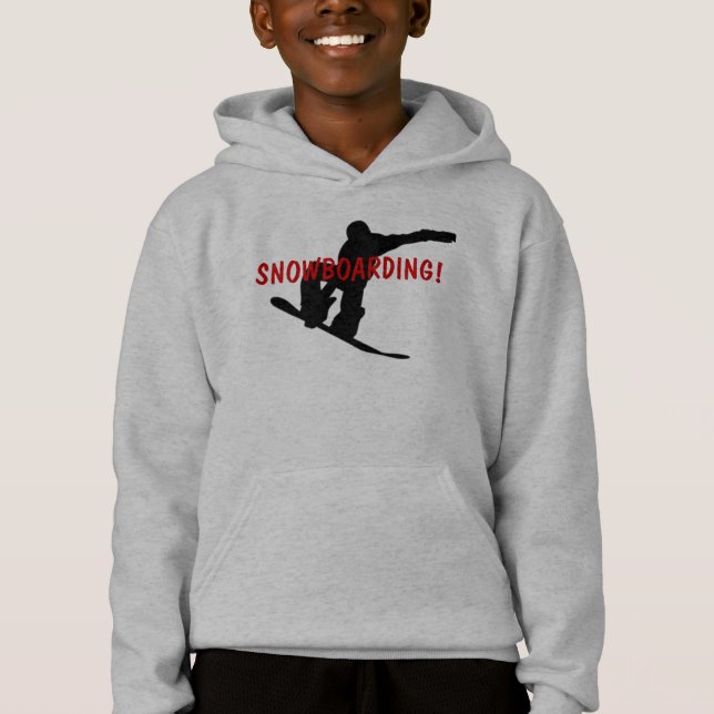 SNOWBOARDING Hoodie do garoto (Frente)