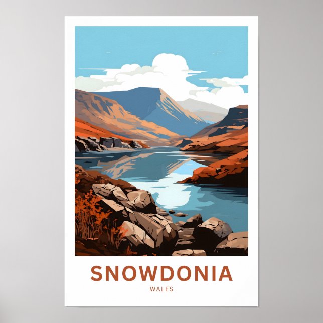 Snowdonia Wales Viagem Impressão (Frente)
