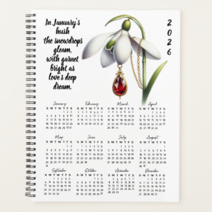 Snowdrop & Garnet Janeiro Verso – 2026 Planejador