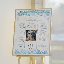 Snowflake Birthday Milestone Foto Poster