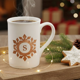 Snowflake Monograma Caneca de Natal