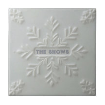 Snowflake pattern blue & white holiday custom name
