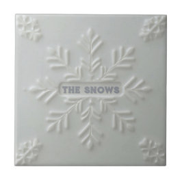 Snowflake pattern blue & white holiday custom name