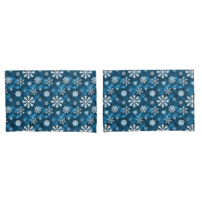 Snowflake Pattern On Wintery Blue Background (Frente - conjunto)