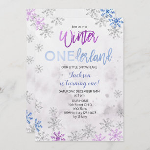 Snowflake Snow Onederland - Primeiro Convite de An