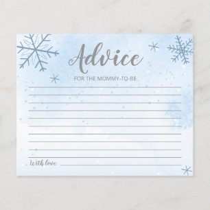 Snowflakes Budget Baby Boy Chá Cards