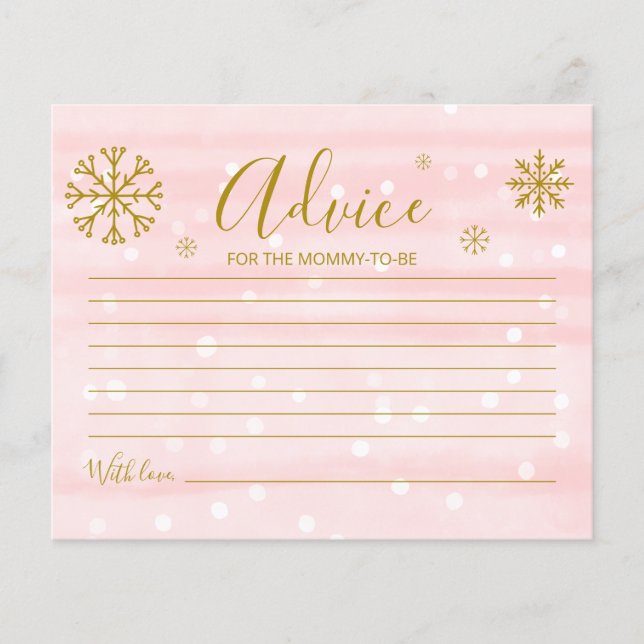 Snowflakes Budget Baby Girl Chá Cards (Frente)