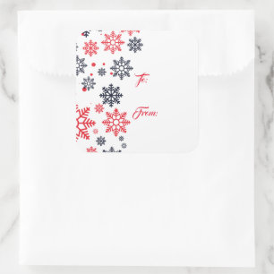 Snowflakes com adesivos de etiqueta para presentes