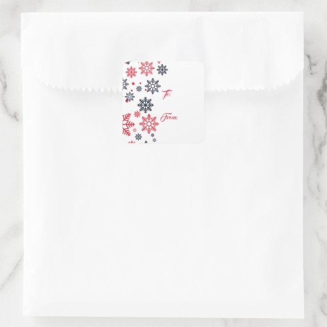 Snowflakes com adesivos de etiqueta para presentes (Bolsa)