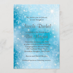Snowflakes Estrela do Convite David Bat Mitzvah