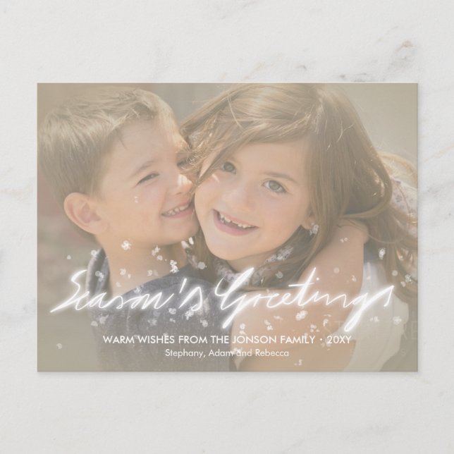 Snowflakes Seasons saúda cartão postal de efeito f (Frente)