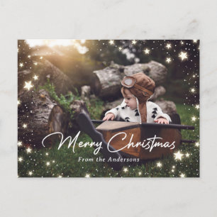 Snowflakes Stars Feliz Natal 2 Cartões postais fo