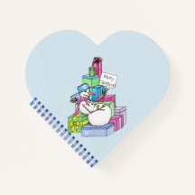 Snowman a arrefecer em presentes