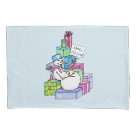 Snowman a arrefecer em presentes