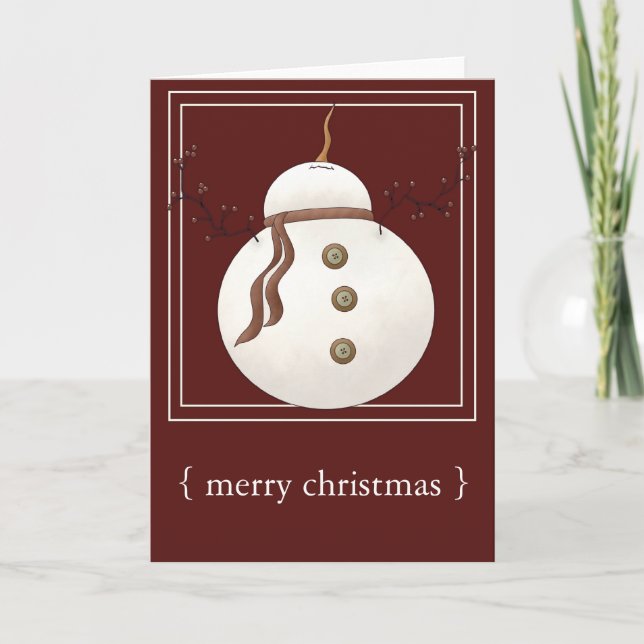 Snowman - Cartão de Cartões de natal Feliz de Nata (Frente)