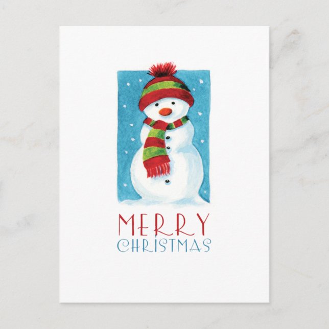 Snowman | Cartões postais de Natal Feliz (Frente)