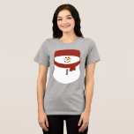 Snowman com Beanie Christmas<br><div class="desc">* Ilustração de um bonitinho, sorridente boneco de neve, vestindo um gorro vermelho e cachecol. * Camisetas estão disponíveis em várias cores, estilos e tamanhos para crianças e tamanhos adultos também! * Esta design está em camisas para adultos também! * Mova design para o bolso ou para a parte traseira...</div>