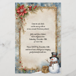 Snowman com Convite de Natal