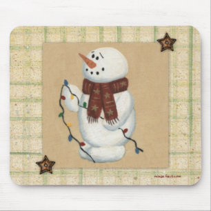 Snowman Com Luzes Mousepad