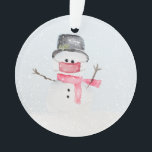 Snowman Com Máscara 2020 Ornamento de Natal Em Acr<br><div class="desc">Este é um design de aquarela pintado à mão para te trazer Feliz Natal!</div>