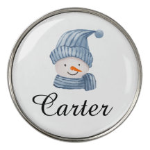 Snowman Custom monogram golf ball marker 