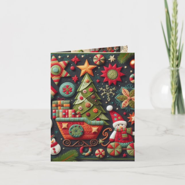 Snowman dobrado e Cartão de Natal Sleigh (Frente)