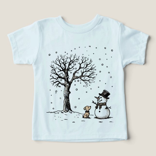 Snowman & Dog: Amizade de inverno (Design frontal)
