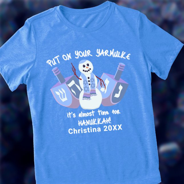 Snowman Dreidels Jewish Holiday Hanukkah Engraçado (Put on your Yarmulke it's almost time for Hanukkah! Funny Chanukah shirts for you and as gifts)