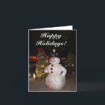 Snowman e cartão de árvore de Natal<br><div class="desc">Snowman e cartão de árvore de Natal</div>