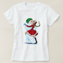 Snowman e Girl Dancers - Camiseta de Natal