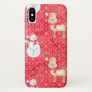 Snowman e Reindeer capas de iphone de Natal
