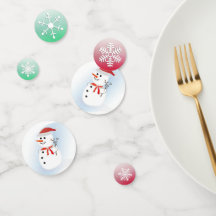 Snowman e Snowflakes Feriados de Natal Confetti