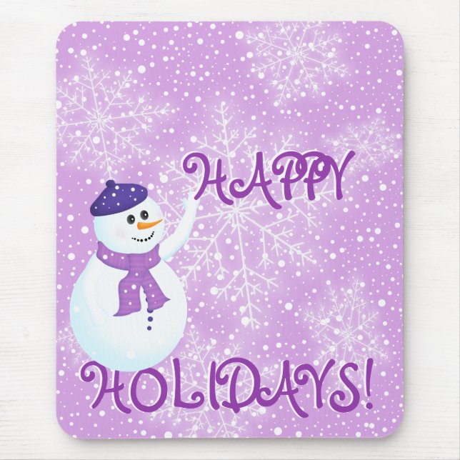 Snowman e Snowflakes Mousepad (Frente)