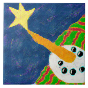Snowman e Star Abstrato Art
