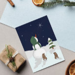 Snowman Eu Sei Que Foi O Seu Cartão De Lembrança<br><div class="desc">Este Cartão de Férias de Lembrança apresenta um Homem de Neve e Coelhos olhando para um céu noturno estrelado. O verso lembra-nos que estamos a ser vigiados.</div>