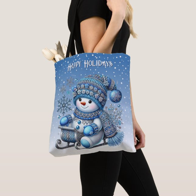 Snowman Feriado de Natal Snowman Sag Tote Bag (Close Up)