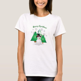 Snowman na Camisa de Natal da Wonderland de invern