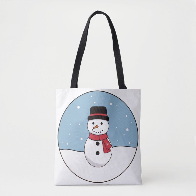 Snowman Natal Feliz Snowman Tote Bag (Frente)