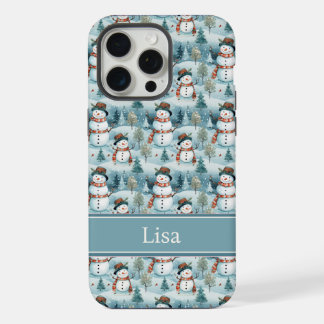 Snowman Pattern Phone Case with Custom Name