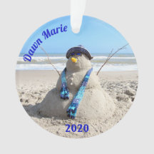 Snowman Personalizado da Flórida - Ornamento acríl