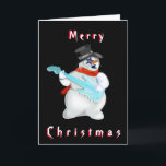 Snowman Rock Cartão de Natal Engraçado<br><div class="desc">Snowman Rock Musical Christmas Cards MIGNED Painting - Felry Christmas - ou Escolha suas cores / texto / fonte favoritas</div>