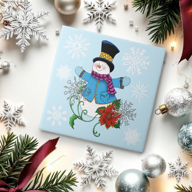Snowman Snowflakes Poinsettia (Criador carregado)