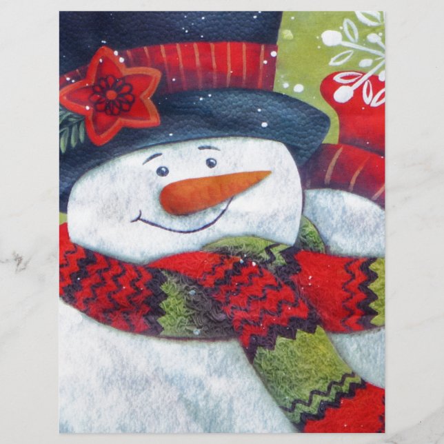 Snowman Vestindo Scarf (Frente)