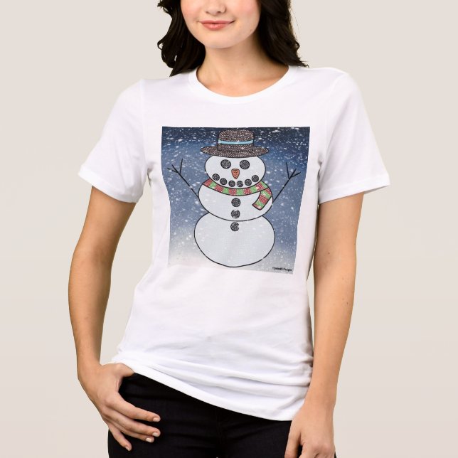 Snowman w/BG (branco) - Camisa de três lâminas, de (Frente)