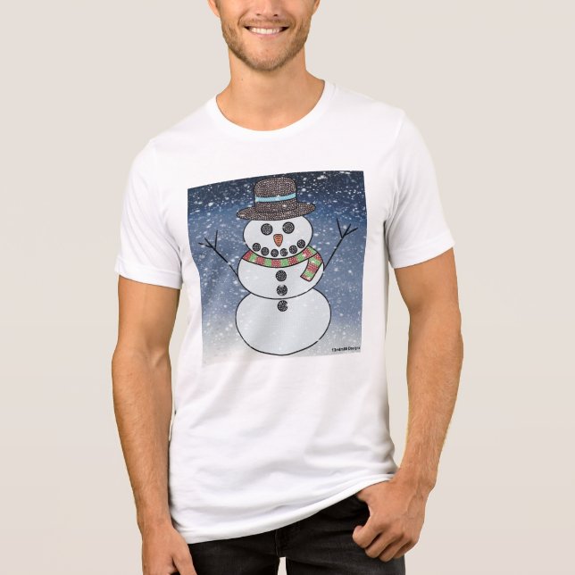 Snowman w/BG (branco) - Camisa de três lâminas, de (Frente)
