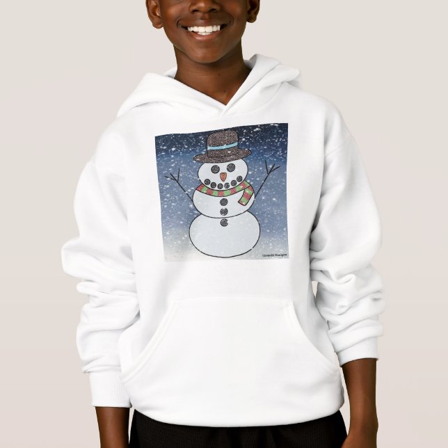 Snowman w/BG (branco) - Hoodie (Hoodie) (Frente)
