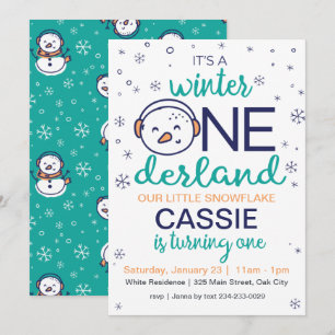 Snowman Winter ONEderland Convite