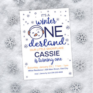 Snowman Winter ONEderland Convite