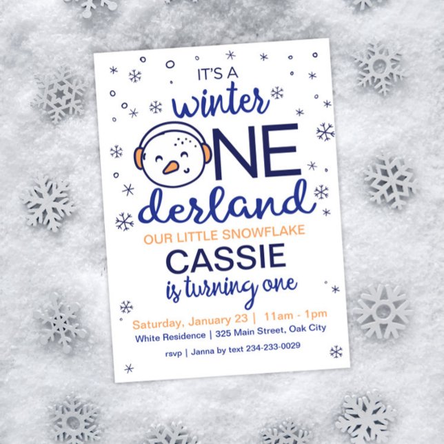 Snowman Winter ONEderland Convite (Criador carregado)